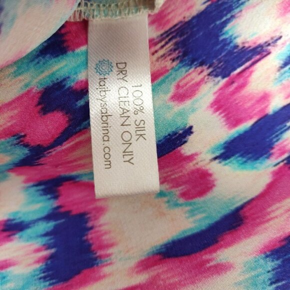 TAJ by Sabrina Crippa Maxi Dress Size Small Silk Beaded Embroidered Kaftan Tunic - Picture 7 of 7